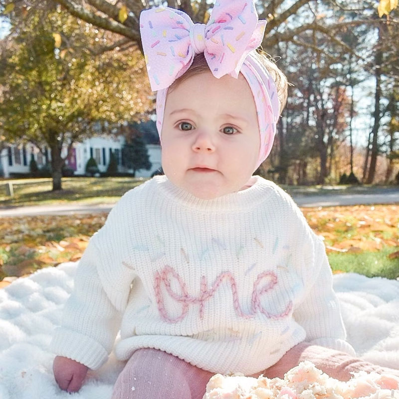 Hand embroidered One Sweater First Birthday