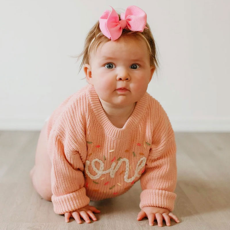 Hand embroidered One Sweater First Birthday