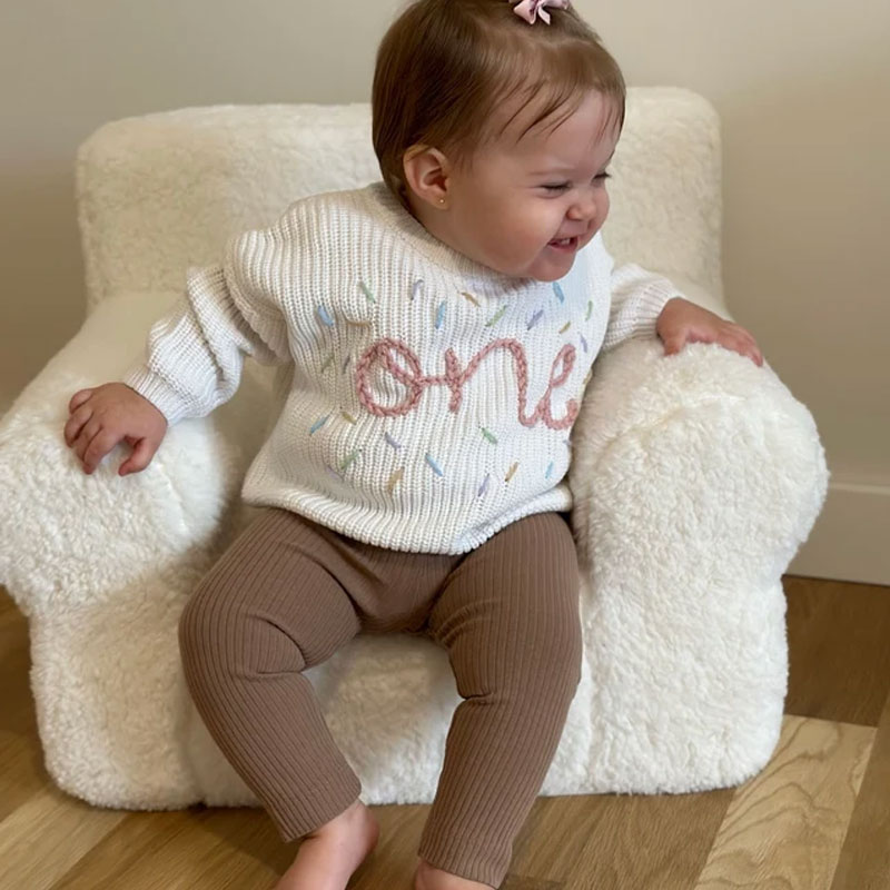 Hand embroidered One Sweater First Birthday