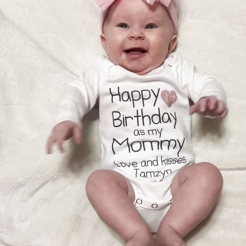 Happy Birthday Mommy Baby Bodysuit