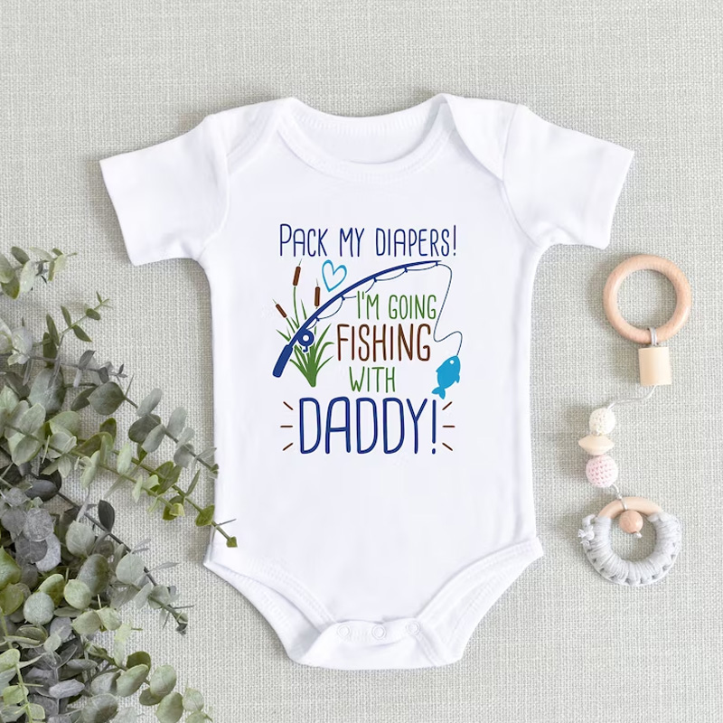 I'm Going Fishing With My Daddy - Baby Bodysuit