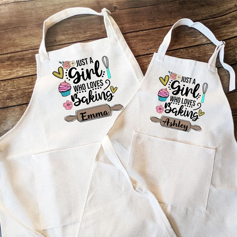 Just A Girl Loves Baking Kids Apron