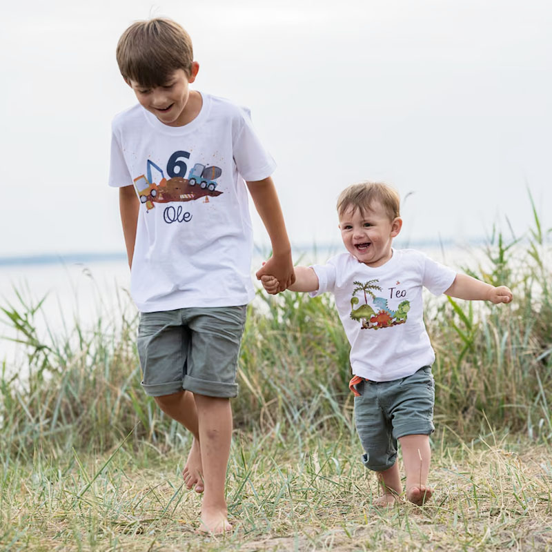 Kids Excavator Wheel Ioader Birthday T-shirt