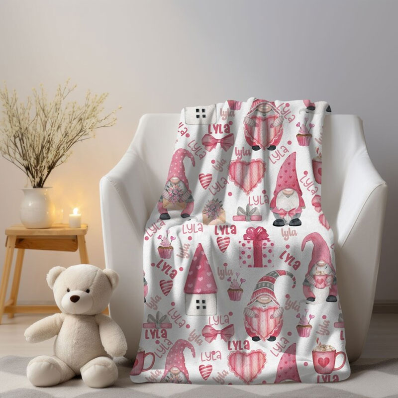 Kids Valentine's Day Blanket Custom Name Blanket