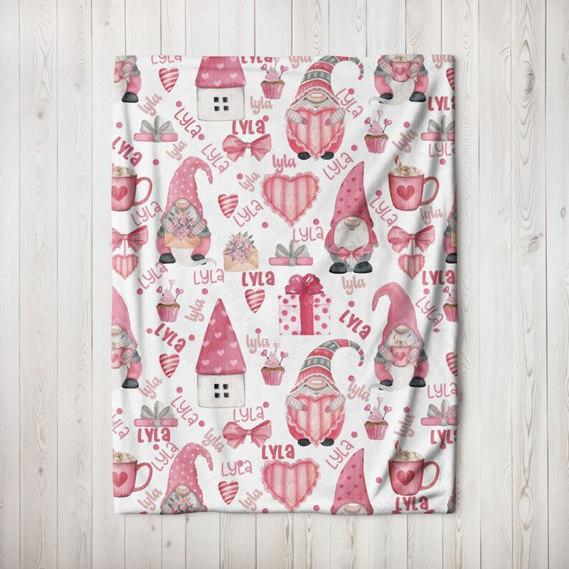 Kids Valentine's Day Blanket Custom Name Blanket