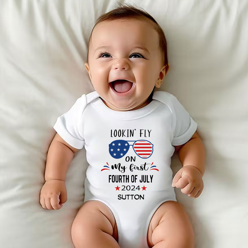 Lookin' Fly On My First Fourth of July Onesie