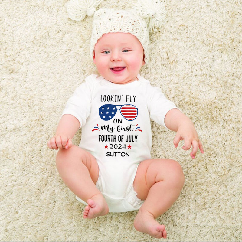 Lookin' Fly On My First Fourth of July Onesie