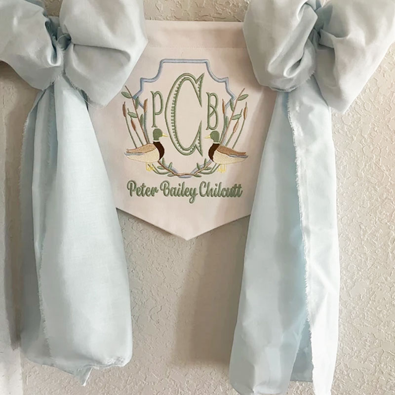 Mallard Duck Baby Banner Birth Announcement