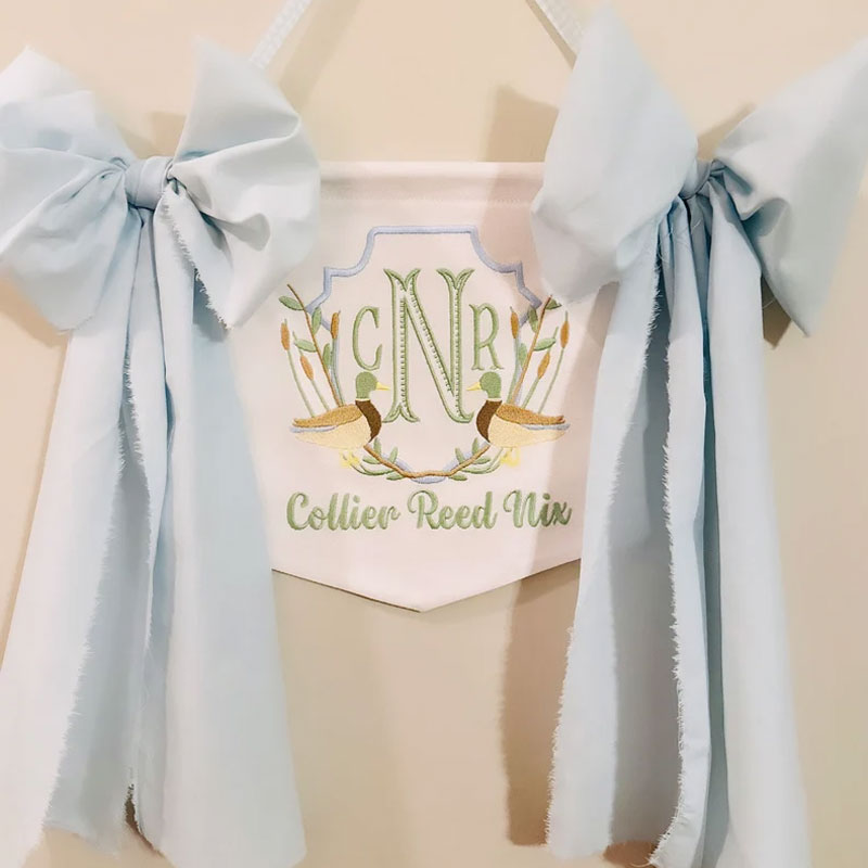 Mallard Duck Baby Banner Birth Announcement