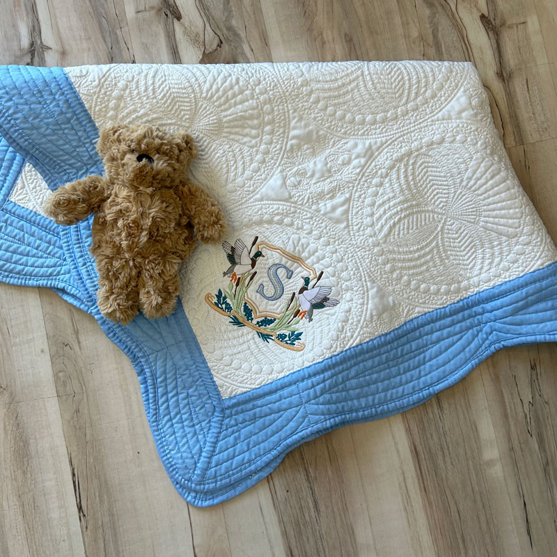 Mallard Duck Embroidered Heirloom Quilt