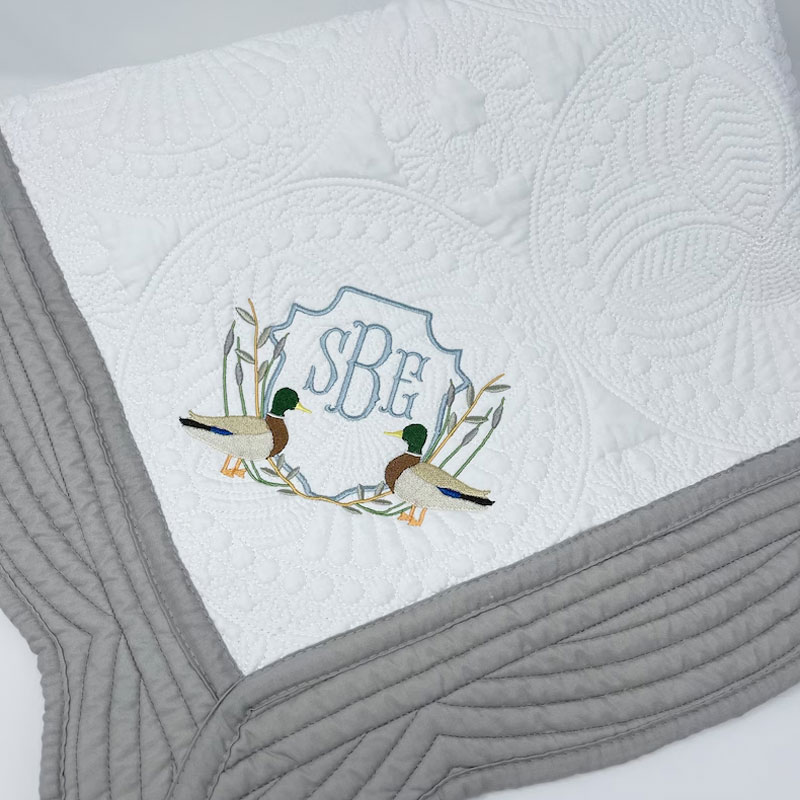 Mallard Duck Embroidered Heirloom Quilt