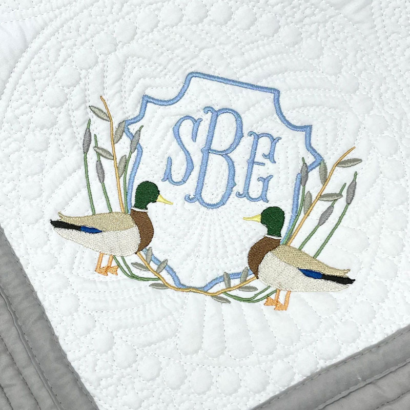 Mallard Duck Embroidered Heirloom Quilt