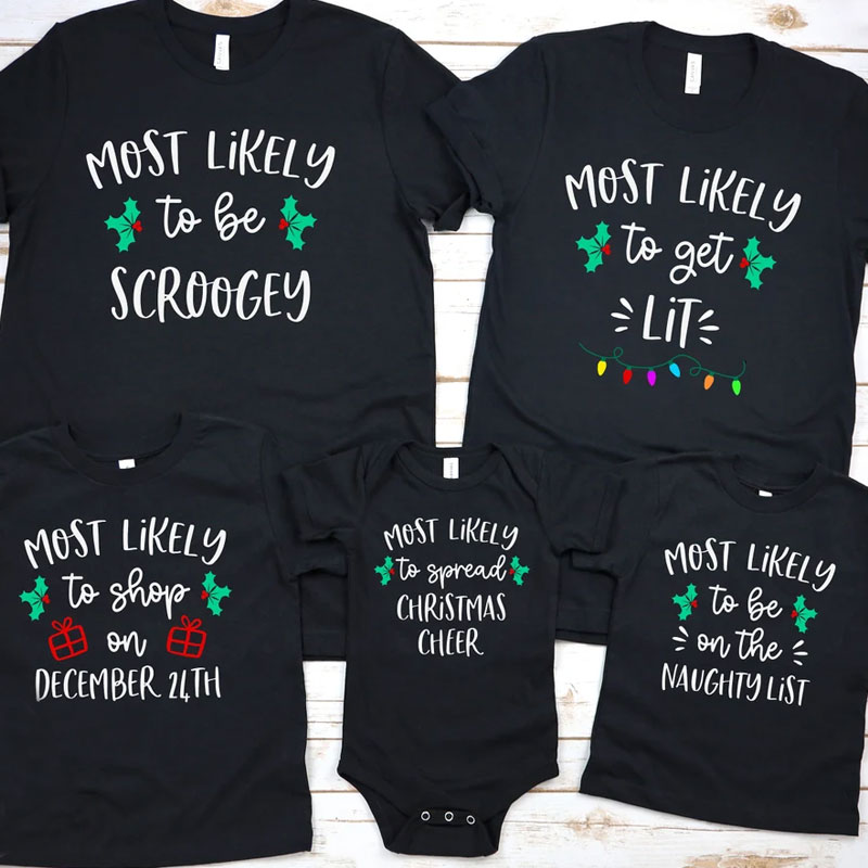 [Baby Bodysuit] Matching Family Christmas Shirts Most Likely To Funny Group