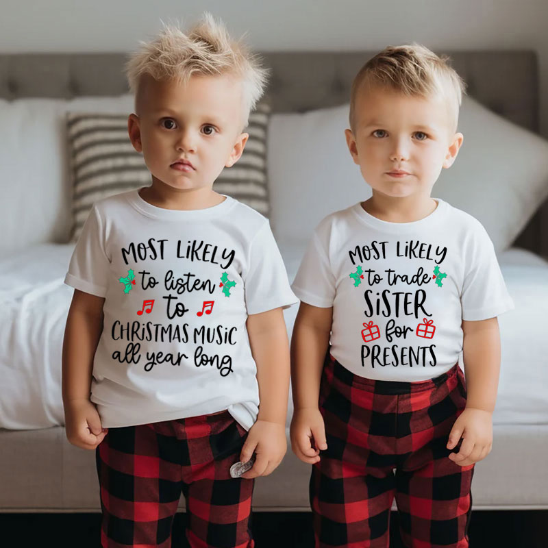 [Youth Shirt / 2-14 Years] Matching Family Christmas Shirts Most Likely To Funny Group
