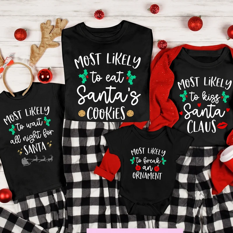 [Youth Shirt / 2-14 Years] Matching Family Christmas Shirts Most Likely To Funny Group