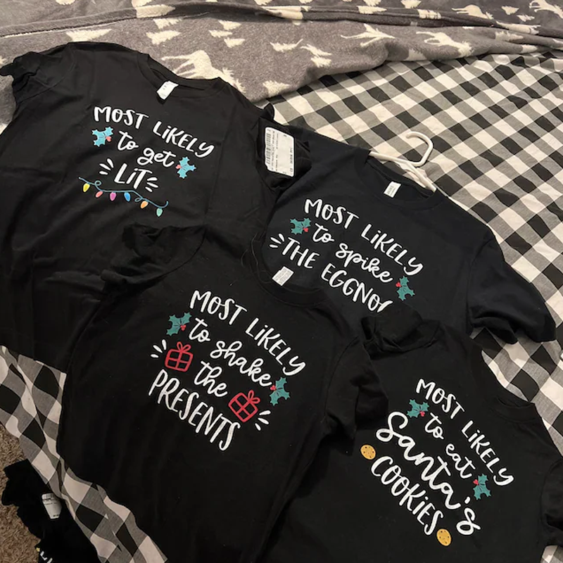 [Adult Tee] Matching Family Christmas Shirts Most Likely To Funny Group