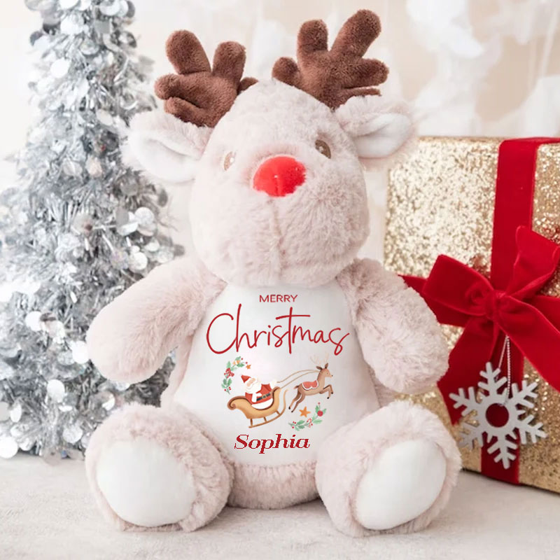 Merry Christmas Santa's Sleigh Luxury Pattern Reindeer Toy Christmas Eve Gifts