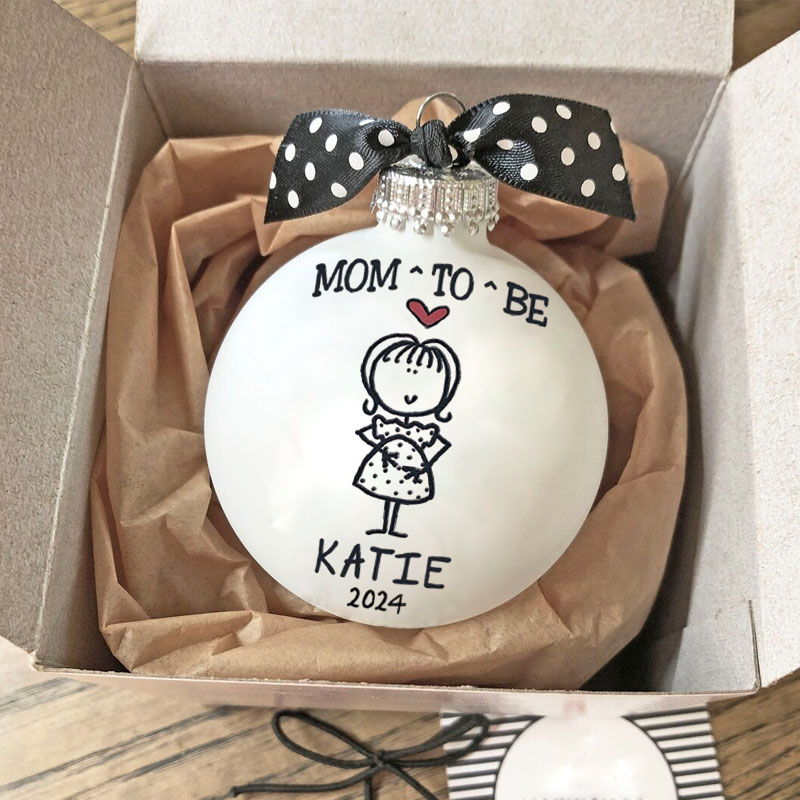 Mom To Be First Christmas Ornament Pregnancy Announcement