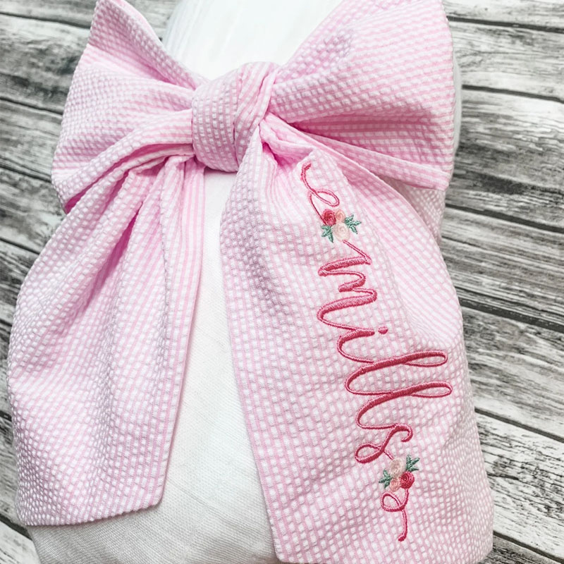 Monogrammed Baby Swaddle With Bow