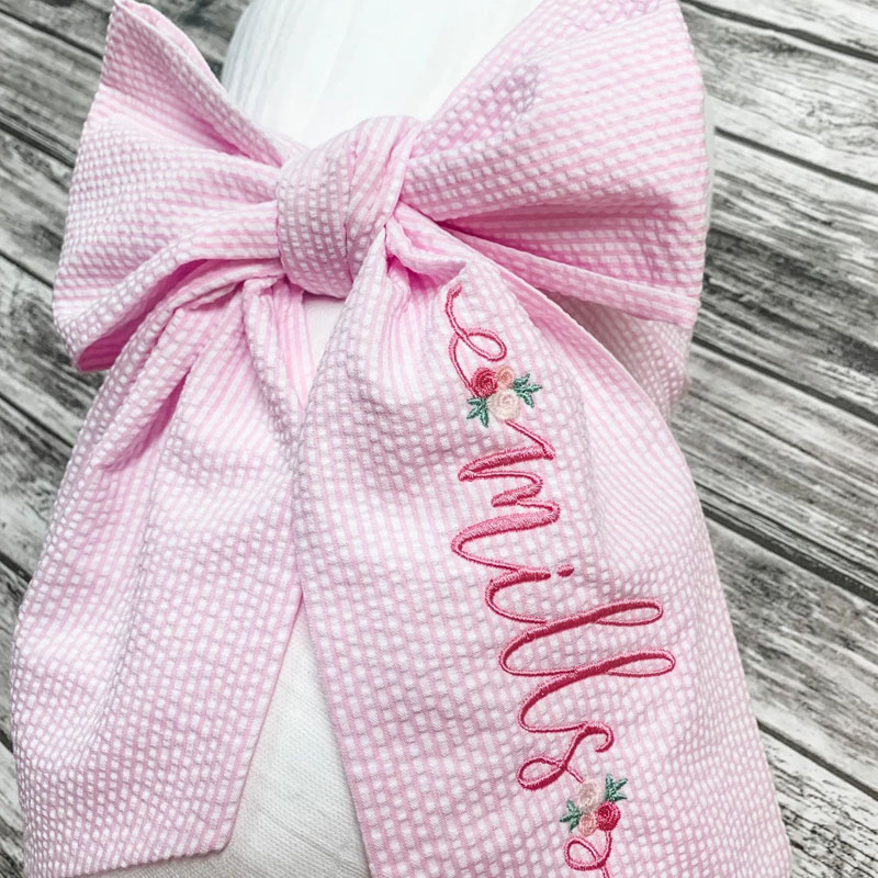 Monogrammed Baby Swaddle With Bow