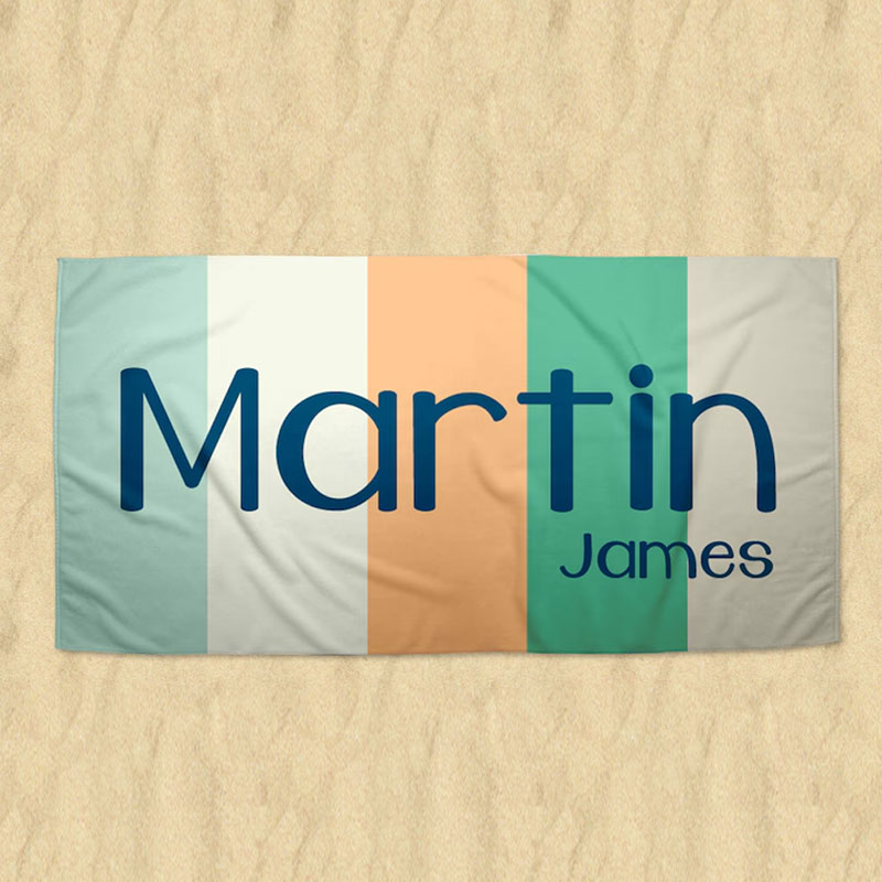 Multi Color Font Design Beach Towel