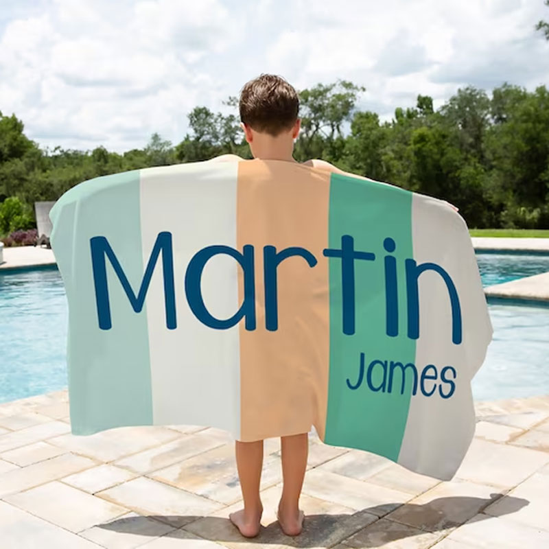 Multi Color Font Design Beach Towel