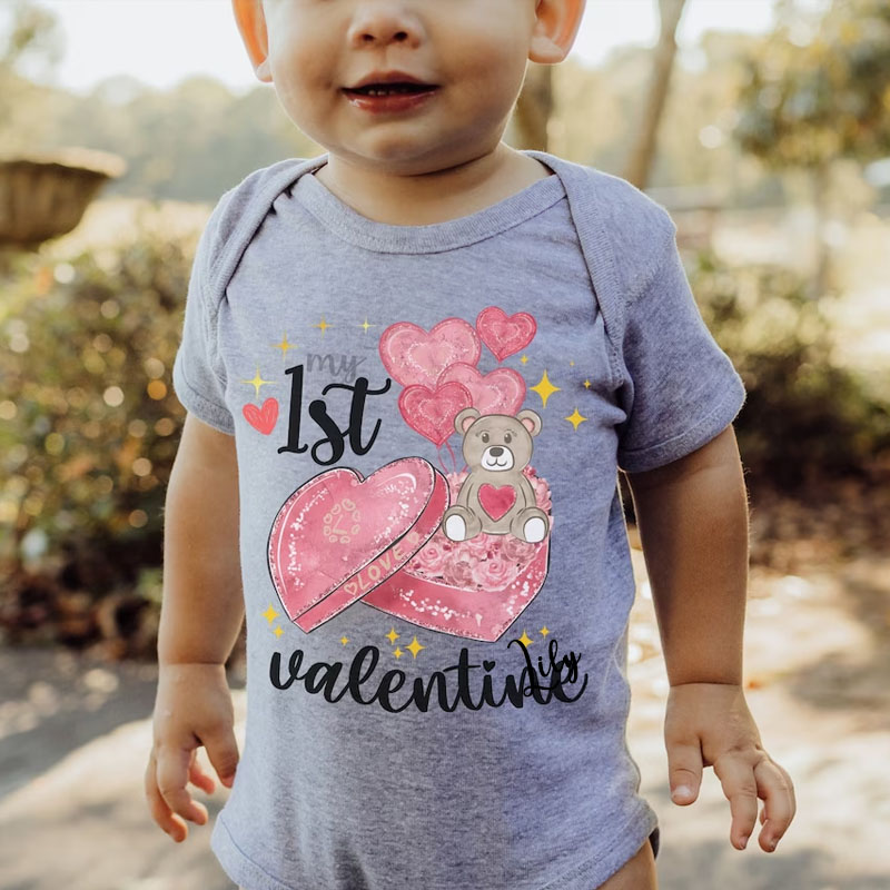 My 1st Valentine Bear Baby Bodysuit