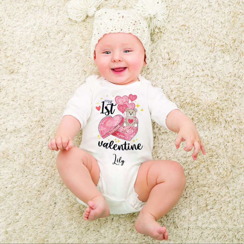 My 1st Valentine Bear Baby Bodysuit