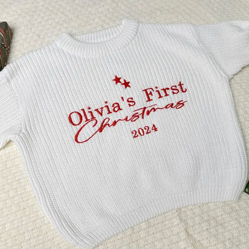 My First Christmas Outfit Knit Sweater Romper
