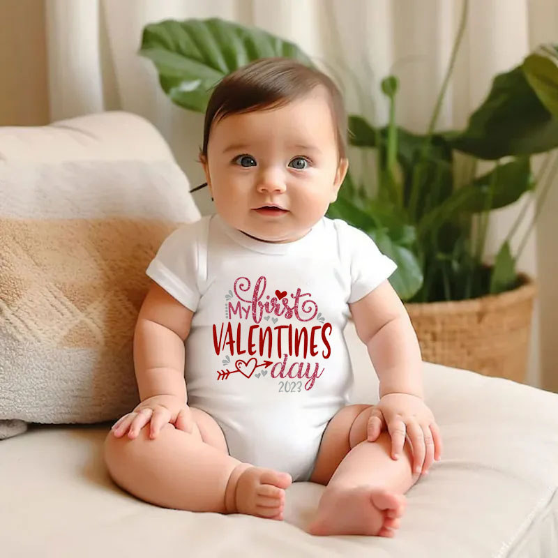My First Valentines Day Baby Onesie