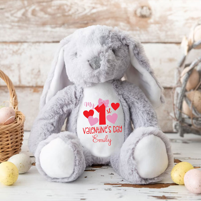 My First Valentines Day Girls Stuffed Toy Rabbit