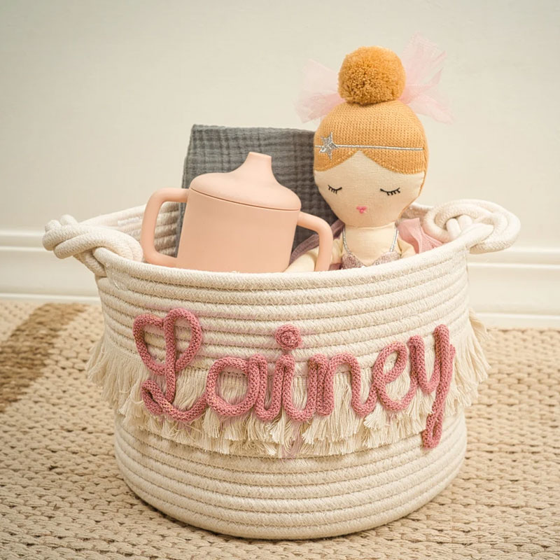 Newborn Toy Name Basket baby shower gift