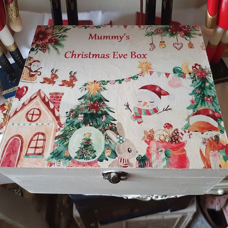 Nutcracker Wooden Decoupaged Christmas Eve Box