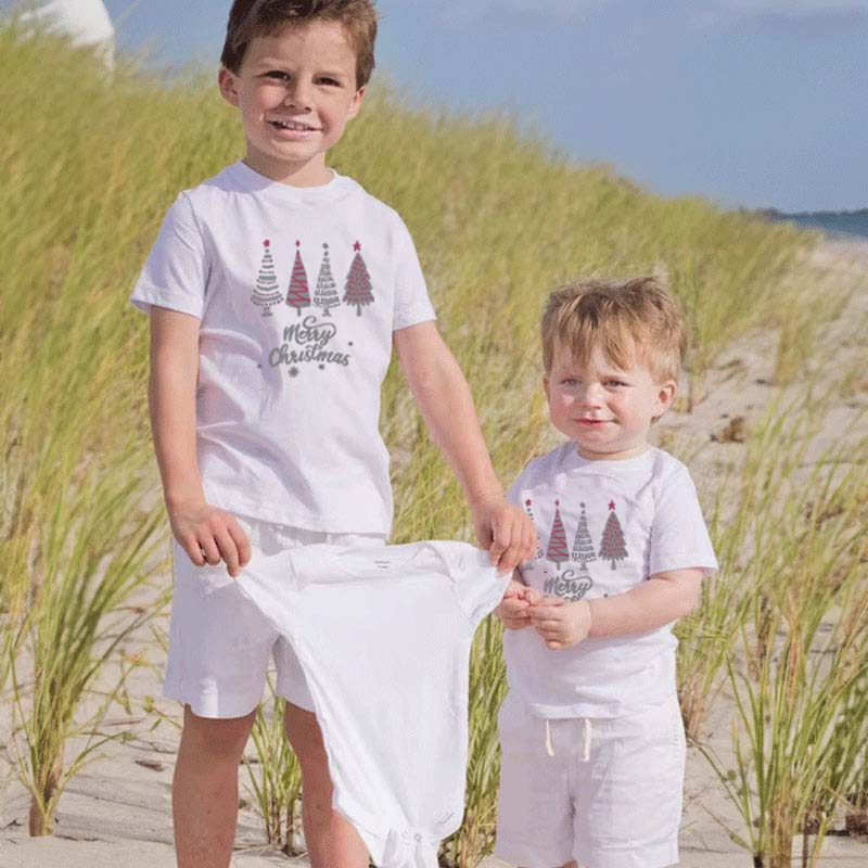 Cute Merry Christmas Tree Tshirts  Family Matching Christmas Outfi