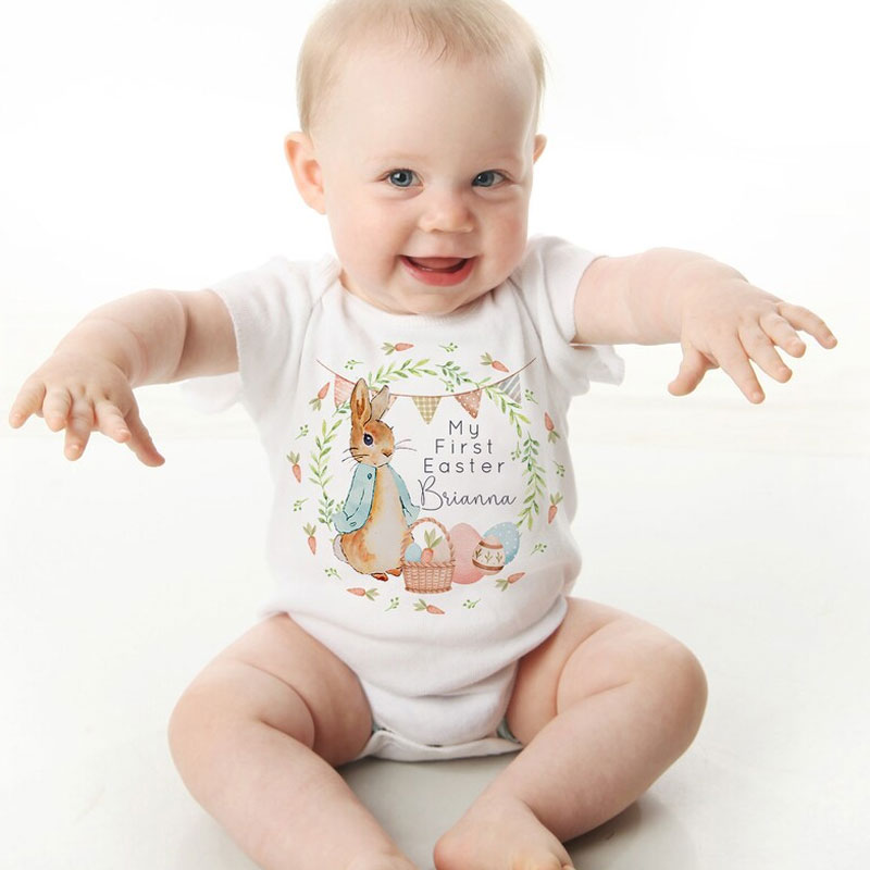 Personalised 1st Easter Bodysuit Easter Rabbit Vest