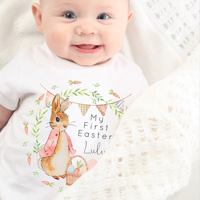 Personalised 1st Easter Bodysuit Easter Rabbit Vest