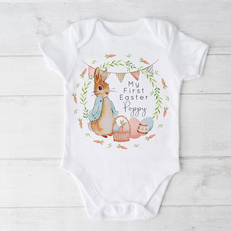 Personalised 1st Easter Bodysuit Easter Rabbit Vest