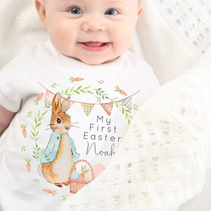 Personalised 1st Easter Bodysuit Easter Rabbit Vest