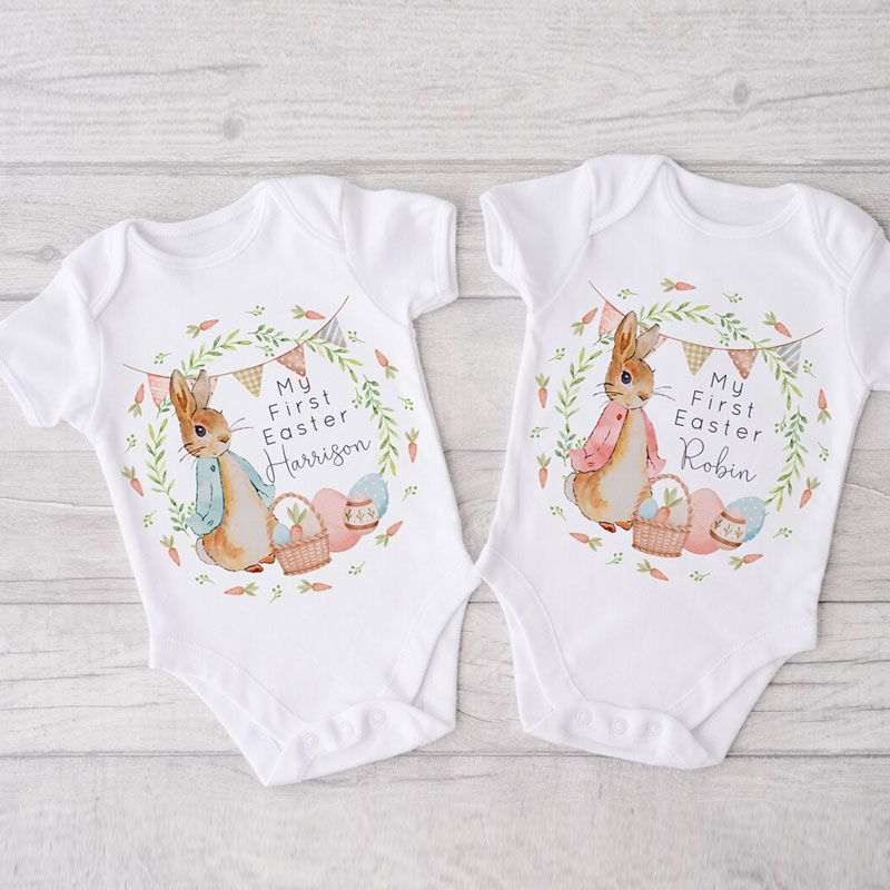 Personalised 1st Easter Bodysuit Easter Rabbit Vest