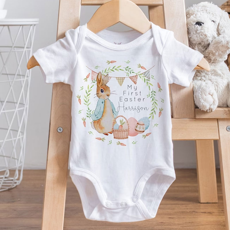 Personalised 1st Easter Bodysuit Easter Rabbit Vest