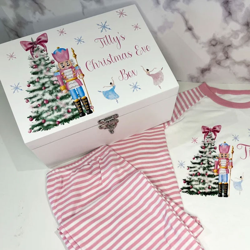 Personalised Boys Girls Christmas Eve Wooden Box