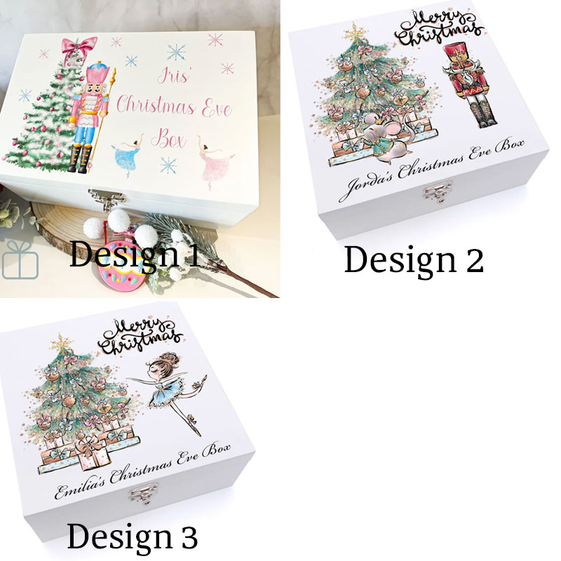 Personalised Boys Girls Christmas Eve Wooden Box