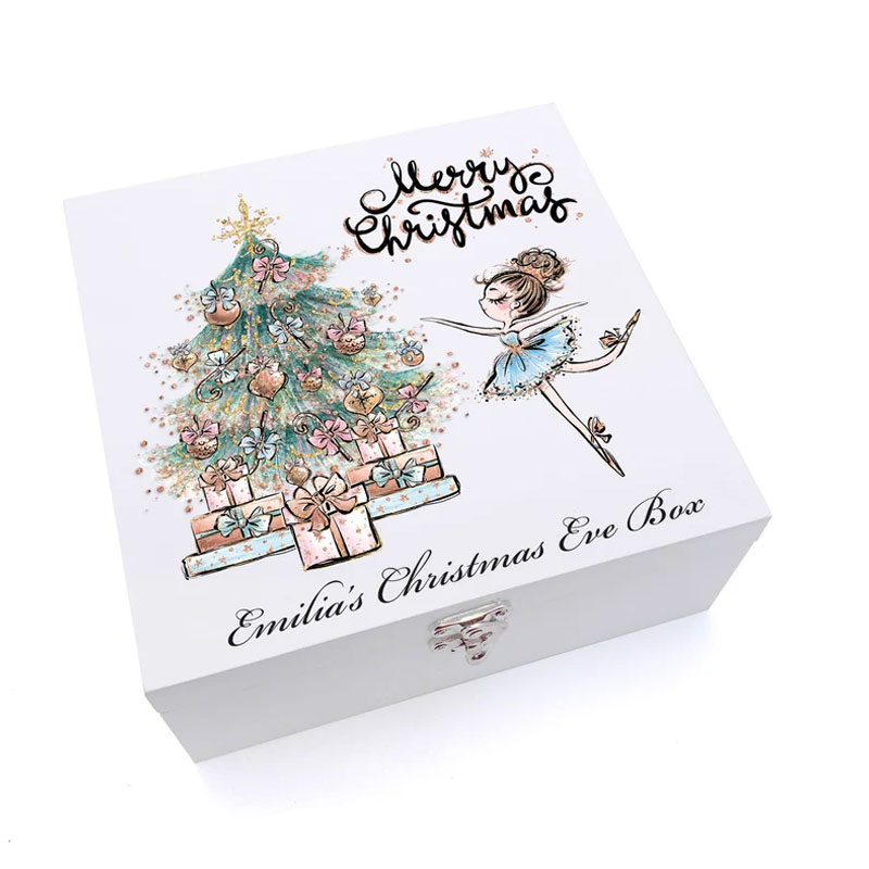 Personalised Boys Girls Christmas Eve Wooden Box