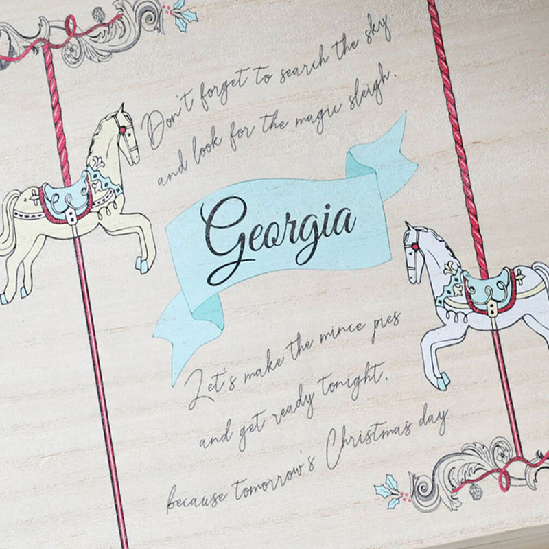 Personalised Carousel Wooden Christmas Eve Box