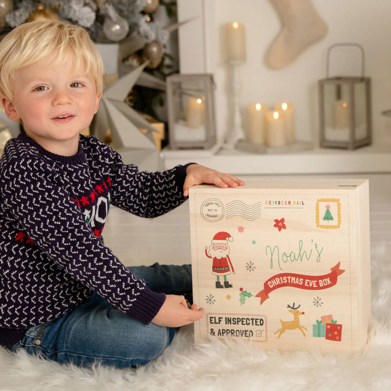 Personalised Children's Santa Christmas Eve Wooden Box