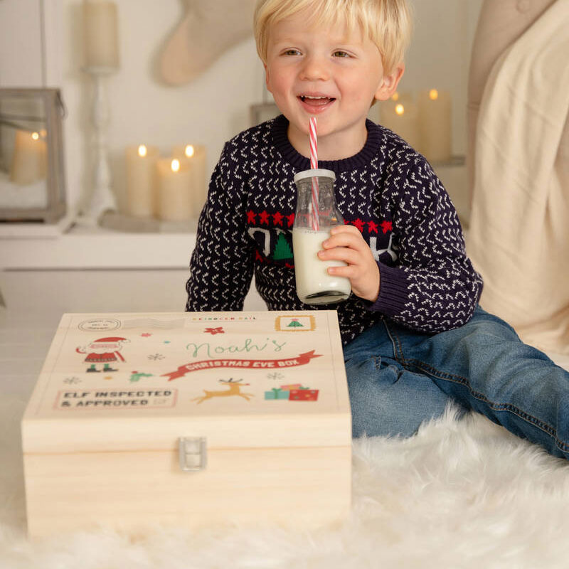 Personalised Children's Santa Christmas Eve Wooden Box