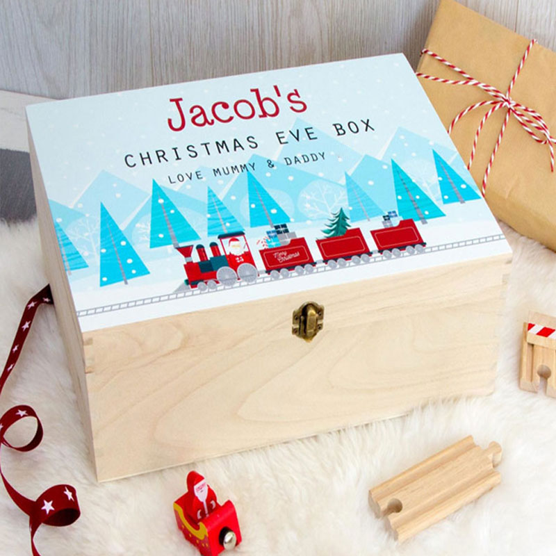 Personalised Christmas Eve Box Santa’s Train Theme Kid Gift