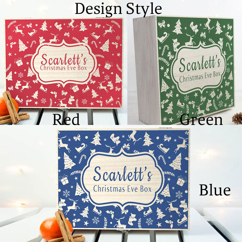 Personalised Christmas Eve Box With Festive Pattern