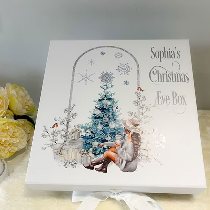 Personalised Christmas Eve Box in White Unisex Christmas Box