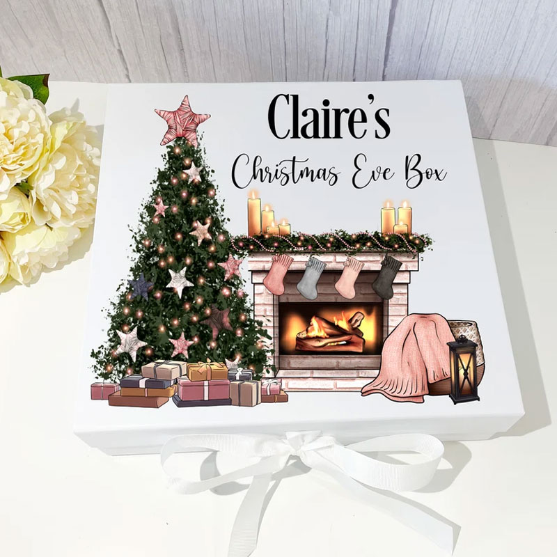 Personalised Christmas Eve Box in White Unisex Christmas Box